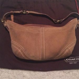 Coach bag small suede tan